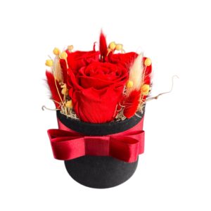 Box stabilizovaných ruží VELUR  RED ROSES- BLACK 3